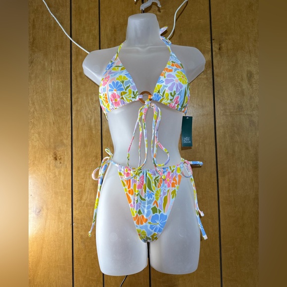 wild fable Other - Wild Fable Yellow and Blue Bikini with Adjustable Ties